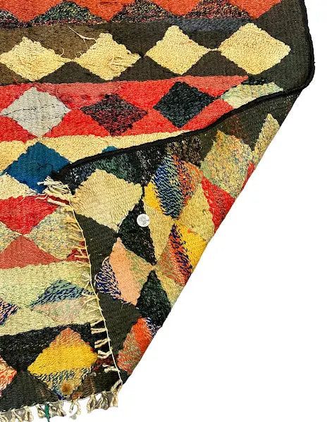 Vintage Handmade Wool Persian Flatweave Kilim Bright Colored Pattern 3'4 x 8'5 I Got Rugs
