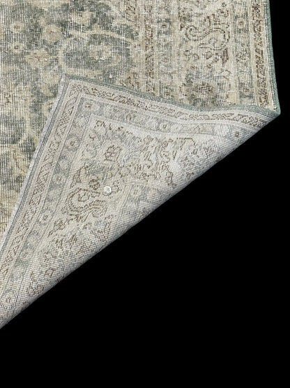 Vintage Handmade Wool Rug Persian Tabriz Floral Design Muted Colors 6'4 x 10'4 I Got Rugs