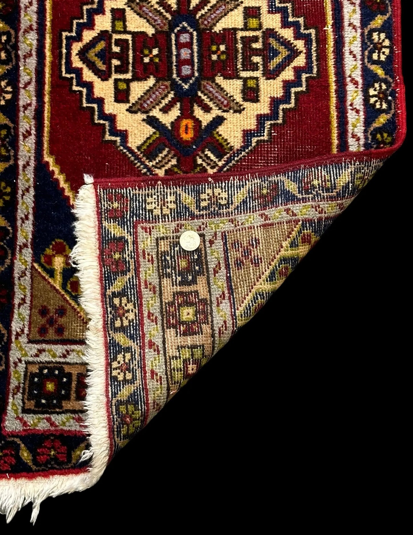 Vintage Handmade Wool Rug Stunning Colorful Turkish Yastik Design 1'8 x 3'5 I Got Rugs