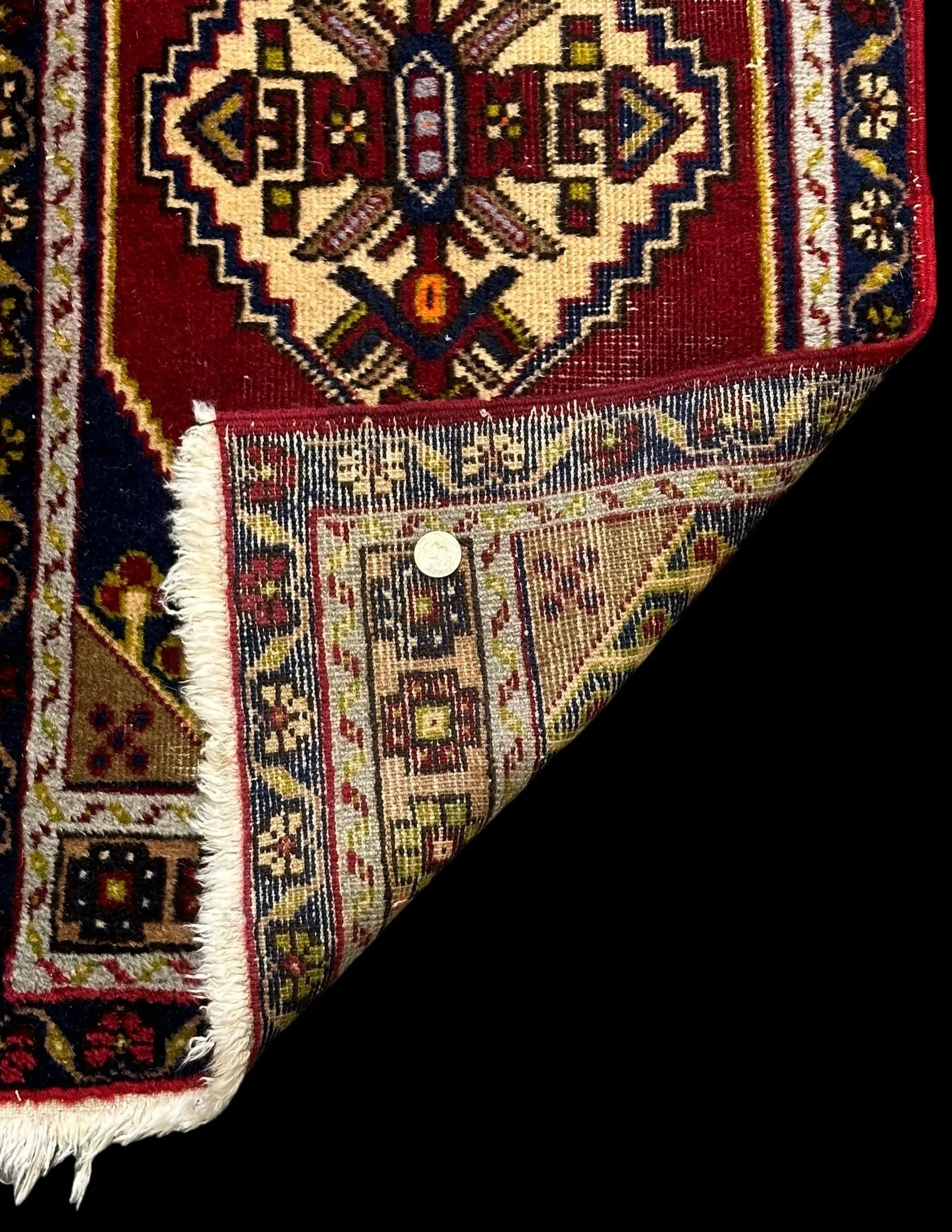 Vintage Handmade Wool Rug Stunning Colorful Turkish Yastik Design 1'8 x 3'5 I Got Rugs