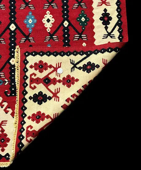 Vintage Handmade Wool Rug Turkish Kilim Unique Geometric Design 2'5 x 4'10 I Got Rugs