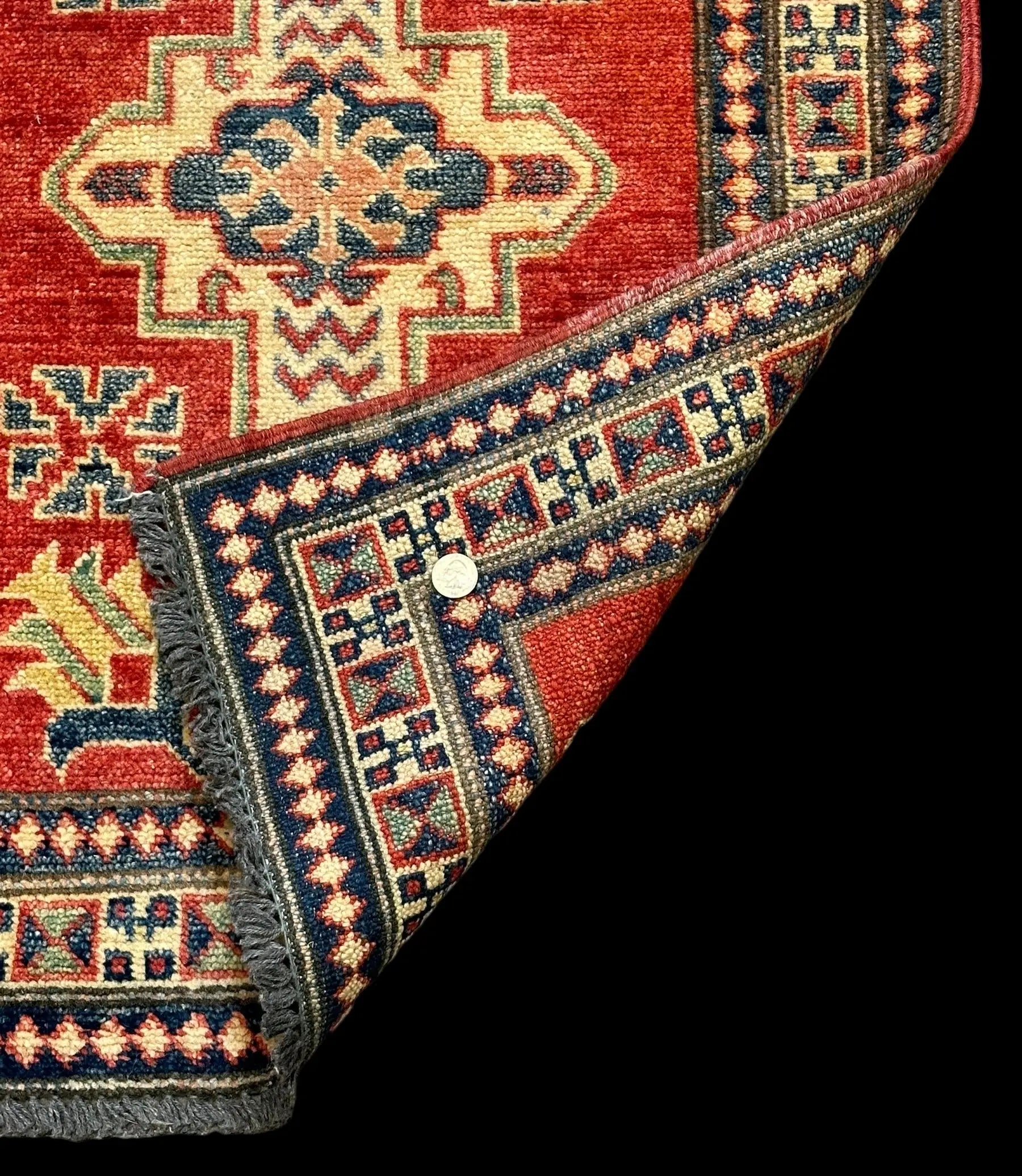 Vintage Handmade Wool Rug Unique Afghan Kazak Design Multicolor 2'4 x 3'2 I Got Rugs