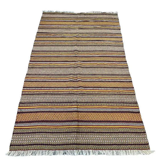 Vintage Handmade Wool Turkish Anatolian Rug Geometric Design 6' x 10' I Got Rugs