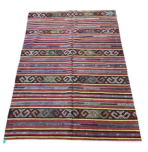 Vintage Handmade Wool Turkish Anatolian Rug Tribal Design 5'5 x 7'10 I Got Rugs