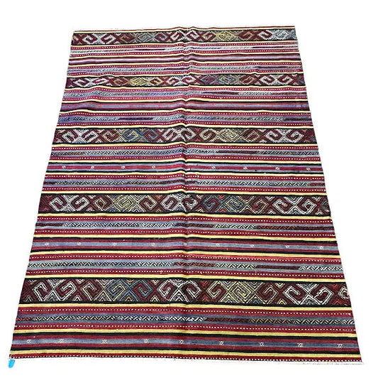 Vintage Handmade Wool Turkish Anatolian Rug Tribal Design 5'5 x 7'10 I Got Rugs