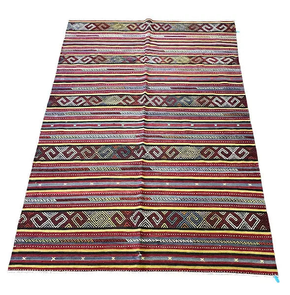 Vintage Handmade Wool Turkish Anatolian Rug Tribal Design 5'5 x 7'10 I Got Rugs