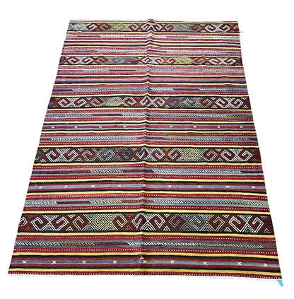 Vintage Handmade Wool Turkish Anatolian Rug Tribal Design 5'5 x 7'10 I Got Rugs