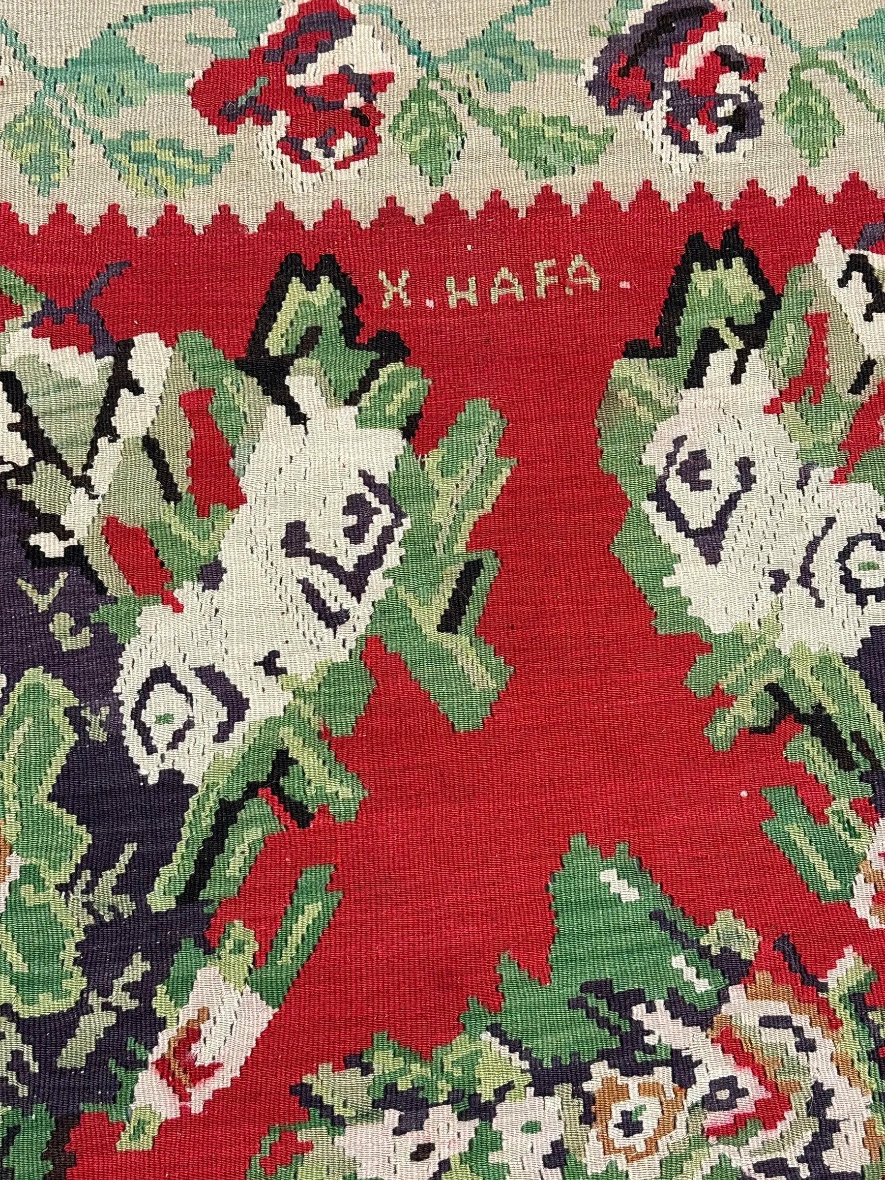 Vintage Handwoven Turkish Bessarabian Colorful Floral Design 8'9 x 10'9 *Damaged I Got Rugs