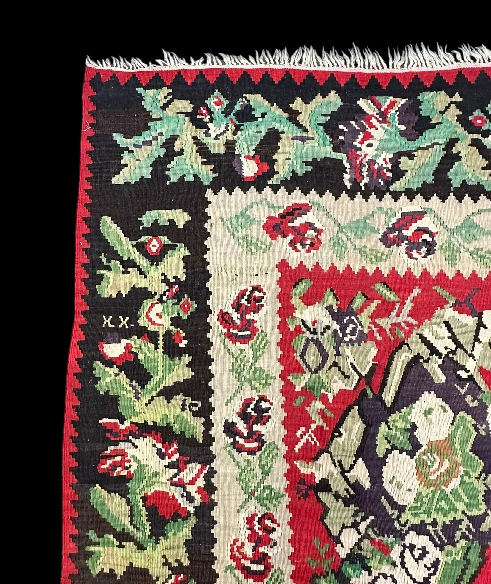 Vintage Handwoven Turkish Bessarabian Colorful Floral Design 8'9 x 10'9 *Damaged I Got Rugs
