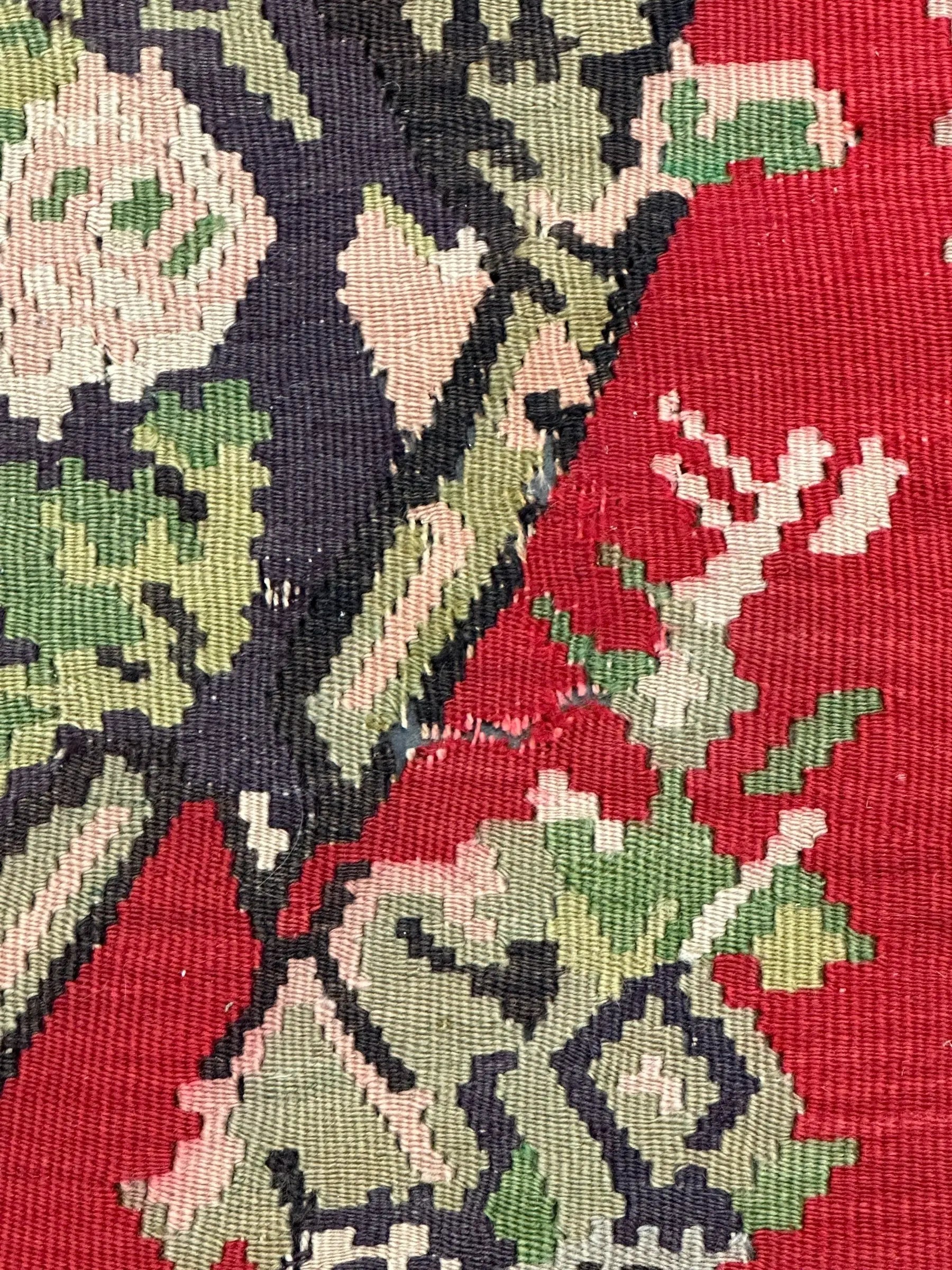 Vintage Handwoven Turkish Bessarabian Colorful Floral Design 8'9 x 10'9 *Damaged I Got Rugs