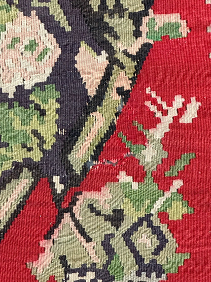 Vintage Handwoven Turkish Bessarabian Colorful Floral Design 8'9 x 10'9 *Damaged I Got Rugs