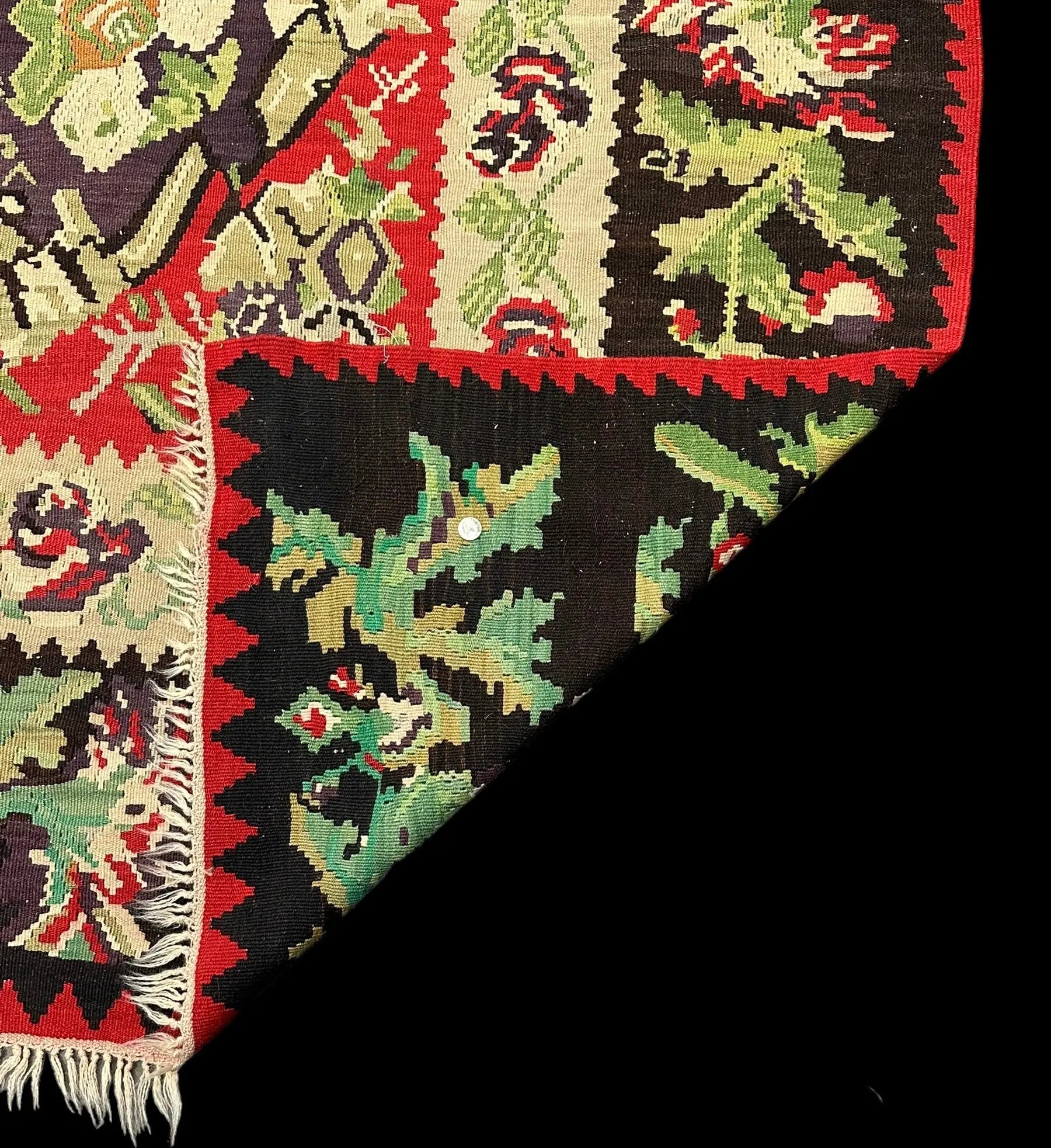 Vintage Handwoven Turkish Bessarabian Colorful Floral Design 8'9 x 10'9 *Damaged I Got Rugs